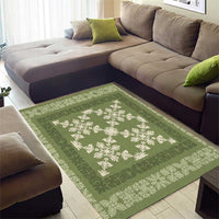 Hawaiian Quilt Pattern Area Rug Lime Hawaii Culture Tropical - Polynesian Pride