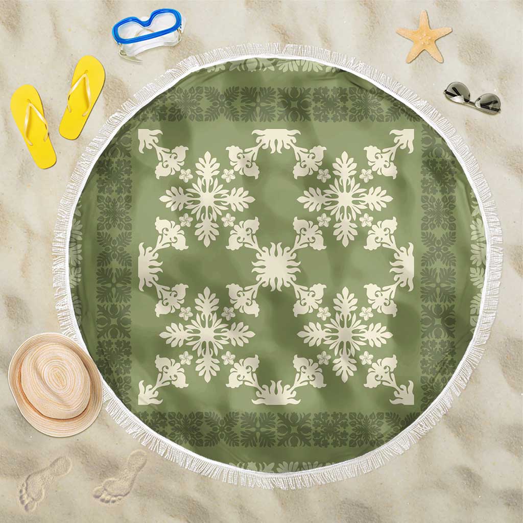Hawaiian Quilt Pattern Beach Blanket Lime Hawaii Culture Tropical - Polynesian Pride