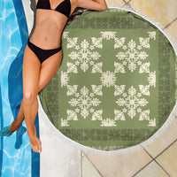Hawaiian Quilt Pattern Beach Blanket Lime Hawaii Culture Tropical - Polynesian Pride