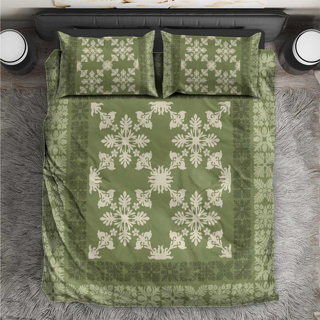 Hawaiian Quilt Pattern Bedding Set Lime Hawaii Culture Tropical - Polynesian Pride