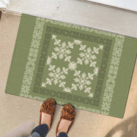 Hawaiian Quilt Pattern Rubber Doormat Lime Hawaii Culture Tropical - Polynesian Pride