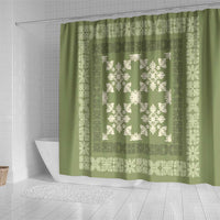 Hawaiian Quilt Pattern Shower Curtain Lime Hawaii Culture Tropical - Polynesian Pride
