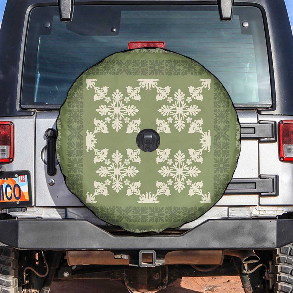 Hawaiian Quilt Pattern Spare Tire Cover Lime Hawaii Culture Tropical - Polynesian Pride