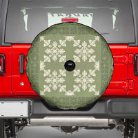 Hawaiian Quilt Pattern Spare Tire Cover Lime Hawaii Culture Tropical - Polynesian Pride