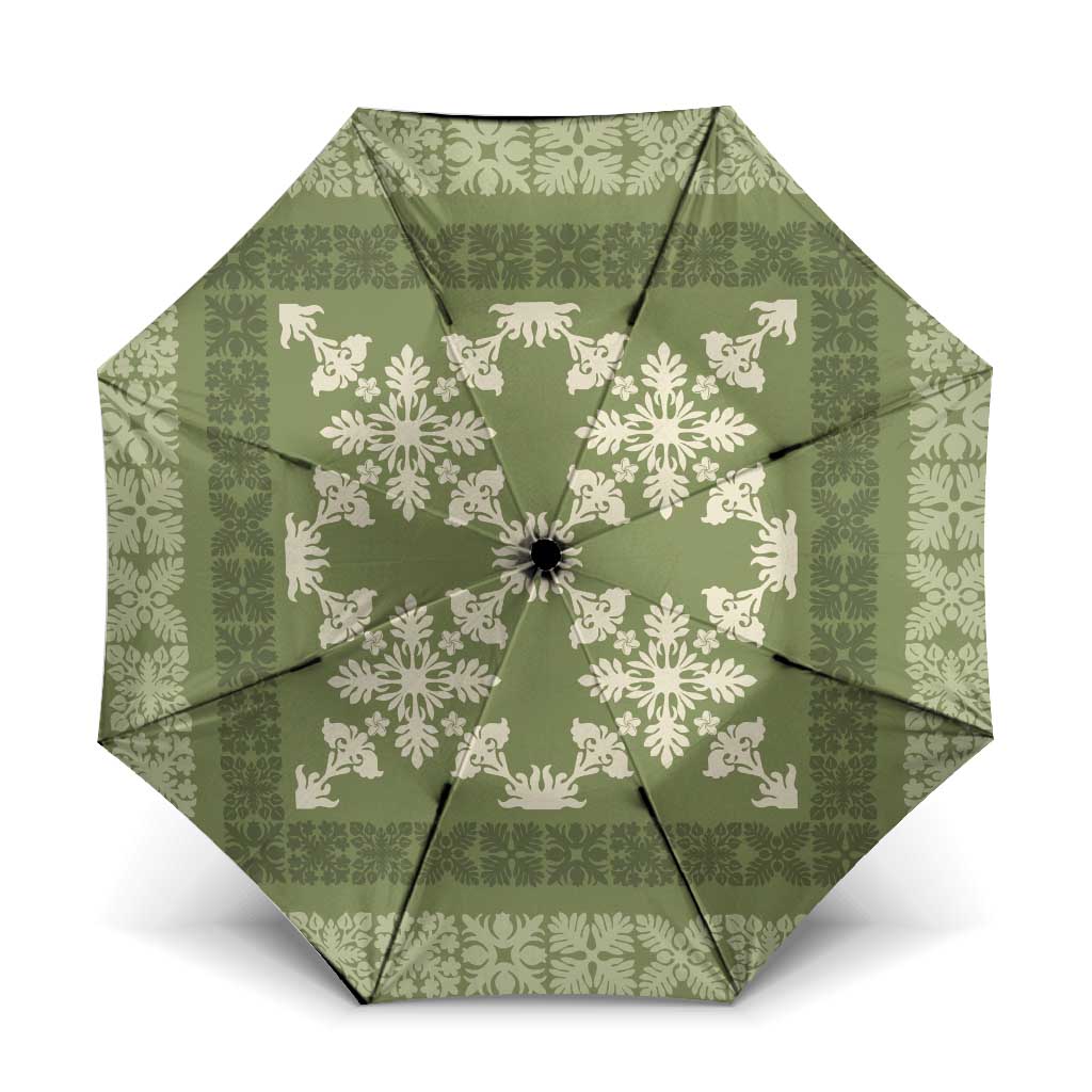 Hawaiian Quilt Pattern Umbrella Lime Hawaii Culture Tropical - Polynesian Pride