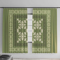 Hawaiian Quilt Pattern Window Curtain Lime Hawaii Culture Tropical - Polynesian Pride