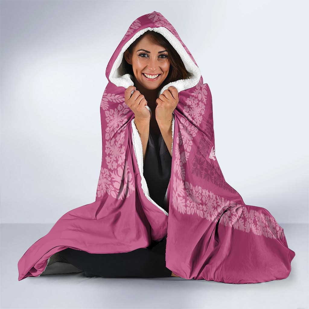 Hawaiian Quilt Pattern Hooded Blanket Pink Hawaii Culture Tropical - Polynesian Pride