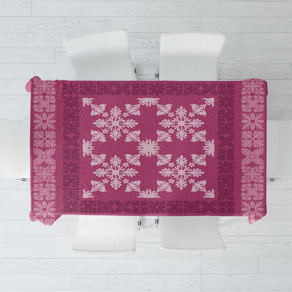 Hawaiian Quilt Pattern Tablecloth Pink Hawaii Culture Tropical - Polynesian Pride