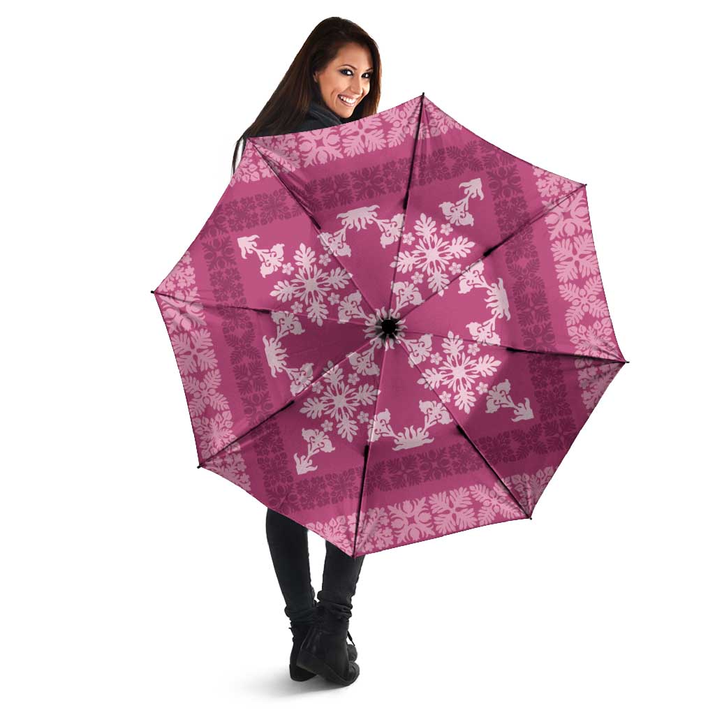 Hawaiian Quilt Pattern Umbrella Pink Hawaii Culture Tropical - Polynesian Pride