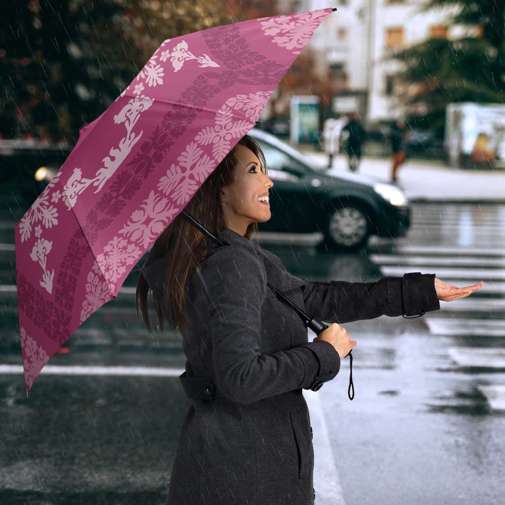 Hawaiian Quilt Pattern Umbrella Pink Hawaii Culture Tropical - Polynesian Pride