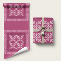 Hawaiian Quilt Pattern Wrapping Paper Pink Hawaii Culture Tropical - Polynesian Pride