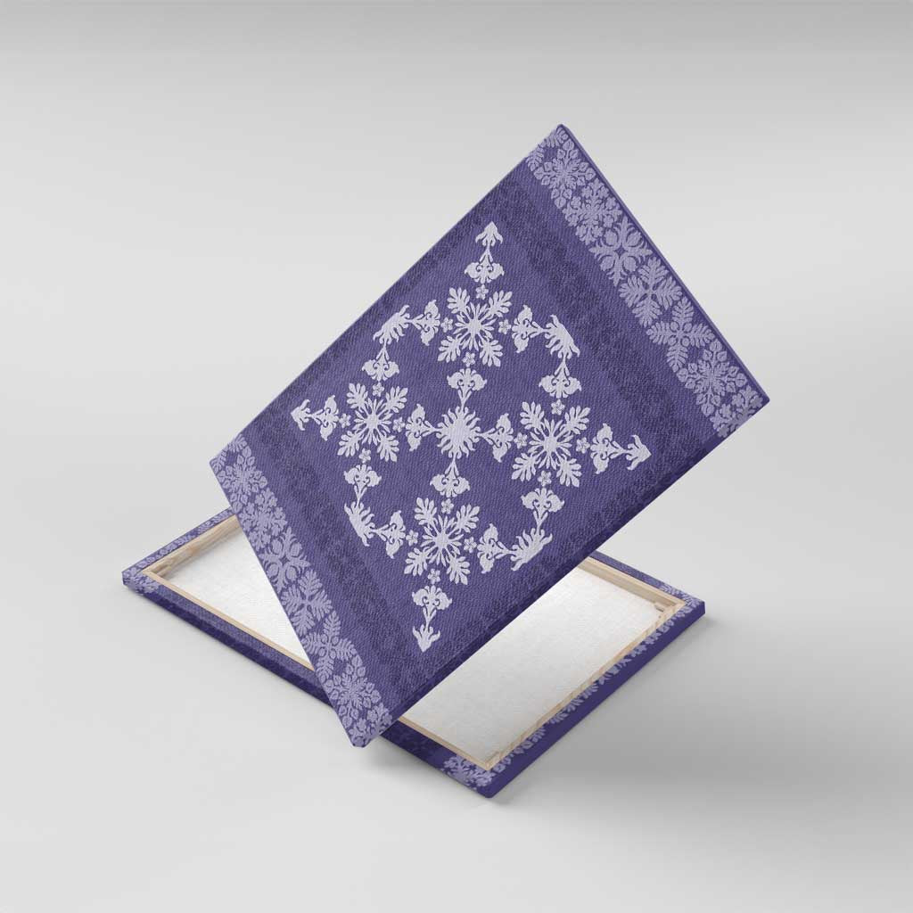 Hawaiian Quilt Pattern Canvas Wall Art Purple Hawaii Culture Tropical - Polynesian Pride