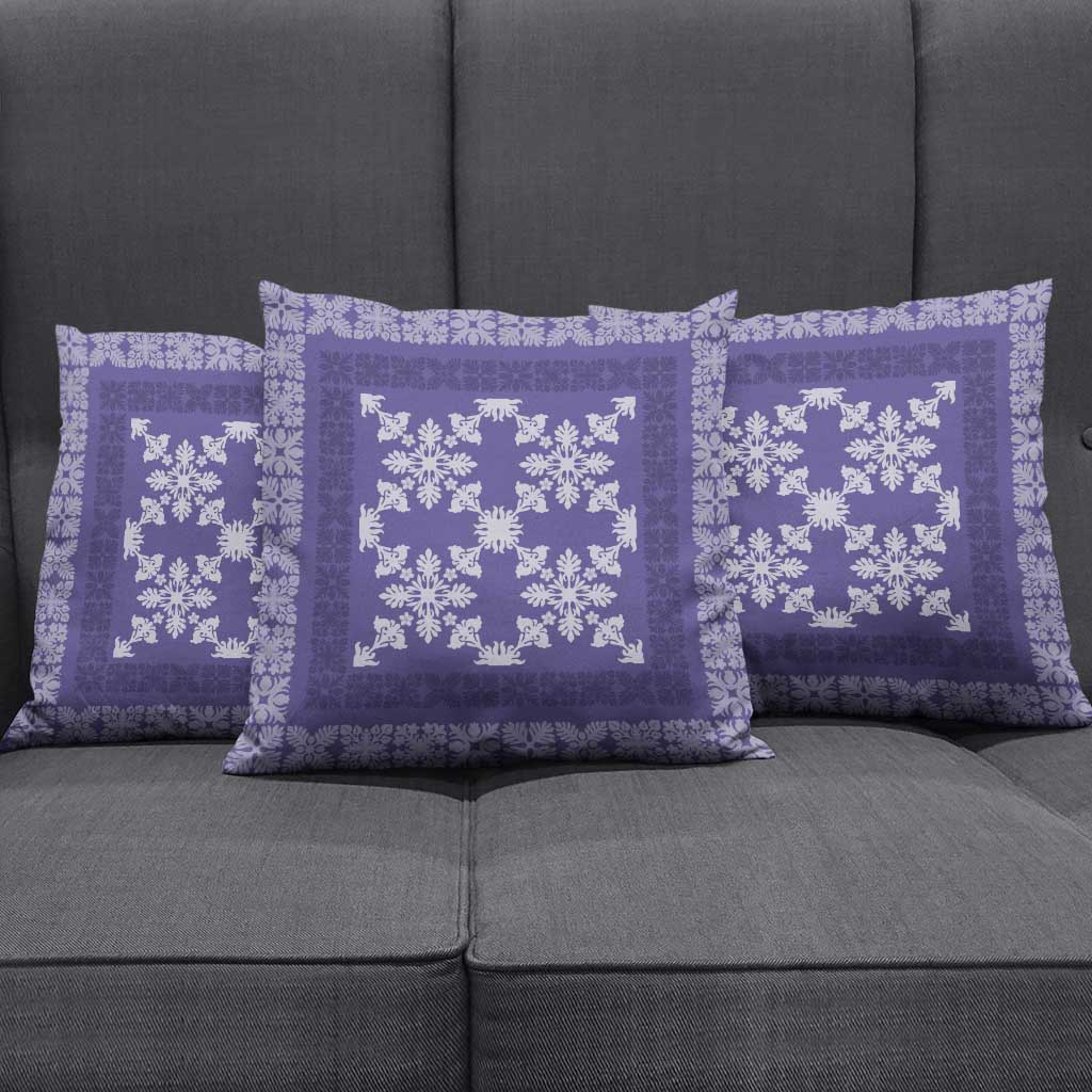 Hawaiian Quilt Pattern Pillow Cover Purple Hawaii Culture Tropical - Polynesian Pride