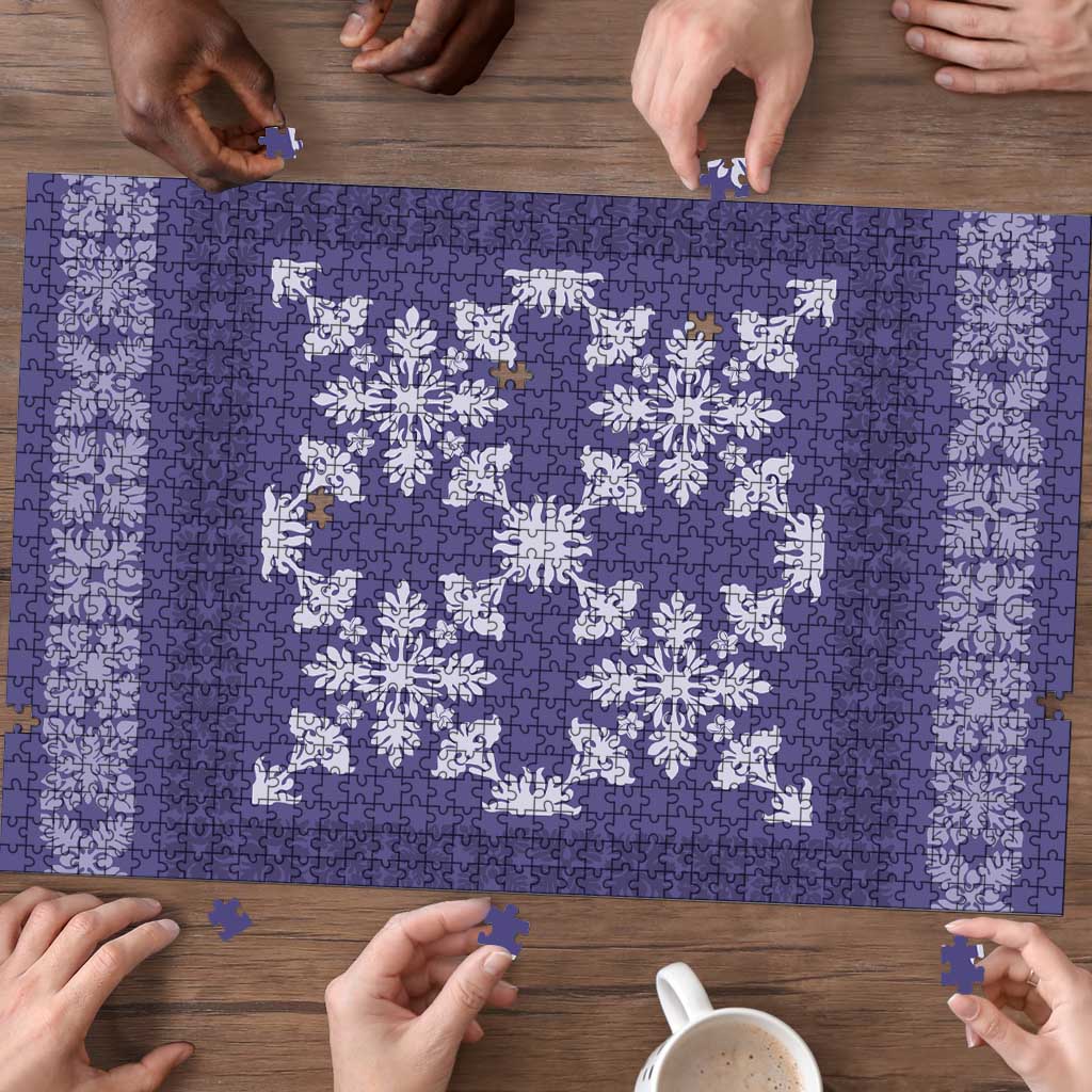 Hawaiian Quilt Pattern Puzzle Purple Hawaii Culture Tropical - Polynesian Pride