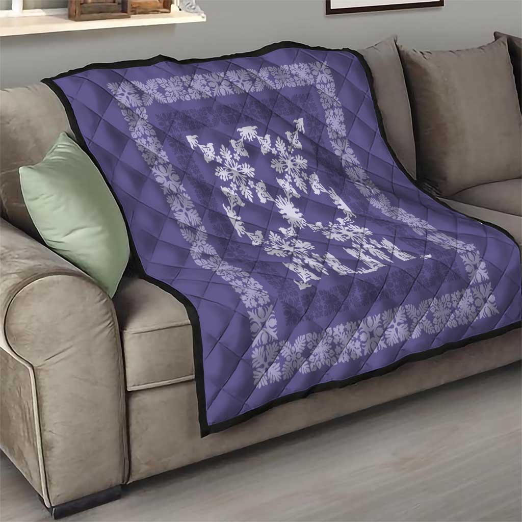 Hawaiian Quilt Pattern Quilt Purple Hawaii Culture Tropical - Polynesian Pride