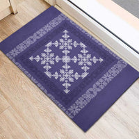 Hawaiian Quilt Pattern Rubber Doormat Purple Hawaii Culture Tropical - Polynesian Pride