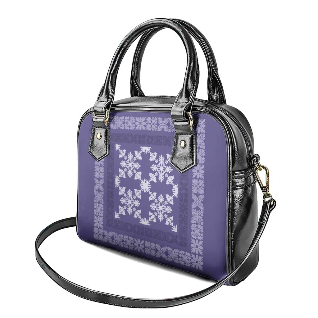 Hawaiian Quilt Pattern Shoulder Handbag Purple Hawaii Culture Tropical - Polynesian Pride