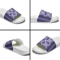Hawaiian Quilt Pattern Slide Sandals Purple Hawaii Culture Tropical - Polynesian Pride