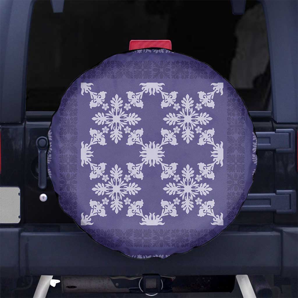 Hawaiian Quilt Pattern Spare Tire Cover Purple Hawaii Culture Tropical - Polynesian Pride
