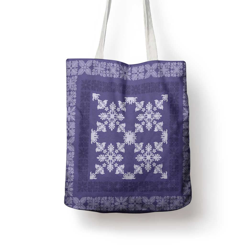 Hawaiian Quilt Pattern Tote Bag Purple Hawaii Culture Tropical - Polynesian Pride