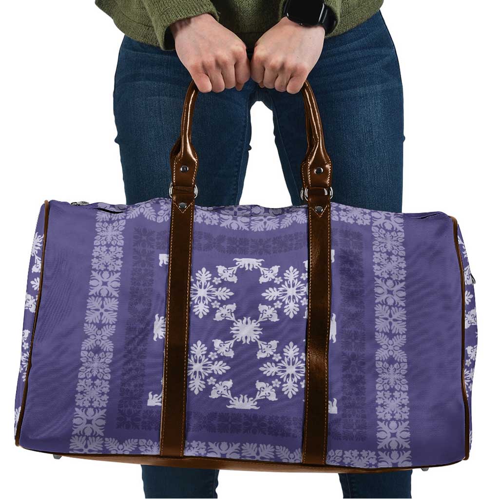 Hawaiian Quilt Pattern Travel Bag Purple Hawaii Culture Tropical - Polynesian Pride