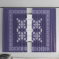 Hawaiian Quilt Pattern Window Curtain Purple Hawaii Culture Tropical - Polynesian Pride
