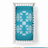 Hawaiian Quilt Pattern Baby Bed Cover Teal Hawaii Culture Tropical LT9 28 × 52 in Teal - Polynesian Pride
