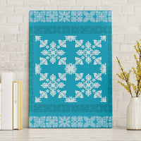 Hawaiian Quilt Pattern Canvas Wall Art Teal Hawaii Culture Tropical - Polynesian Pride