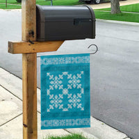 Hawaiian Quilt Pattern Garden Flag Teal Hawaii Culture Tropical - Polynesian Pride