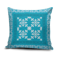 Hawaiian Quilt Pattern Pillow Cover Teal Hawaii Culture Tropical - Polynesian Pride