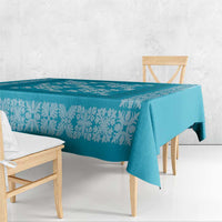 Hawaiian Quilt Pattern Tablecloth Teal Hawaii Culture Tropical - Polynesian Pride
