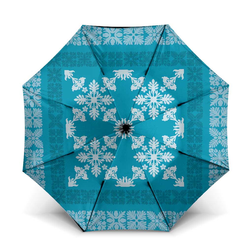 Hawaiian Quilt Pattern Umbrella Teal Hawaii Culture Tropical - Polynesian Pride