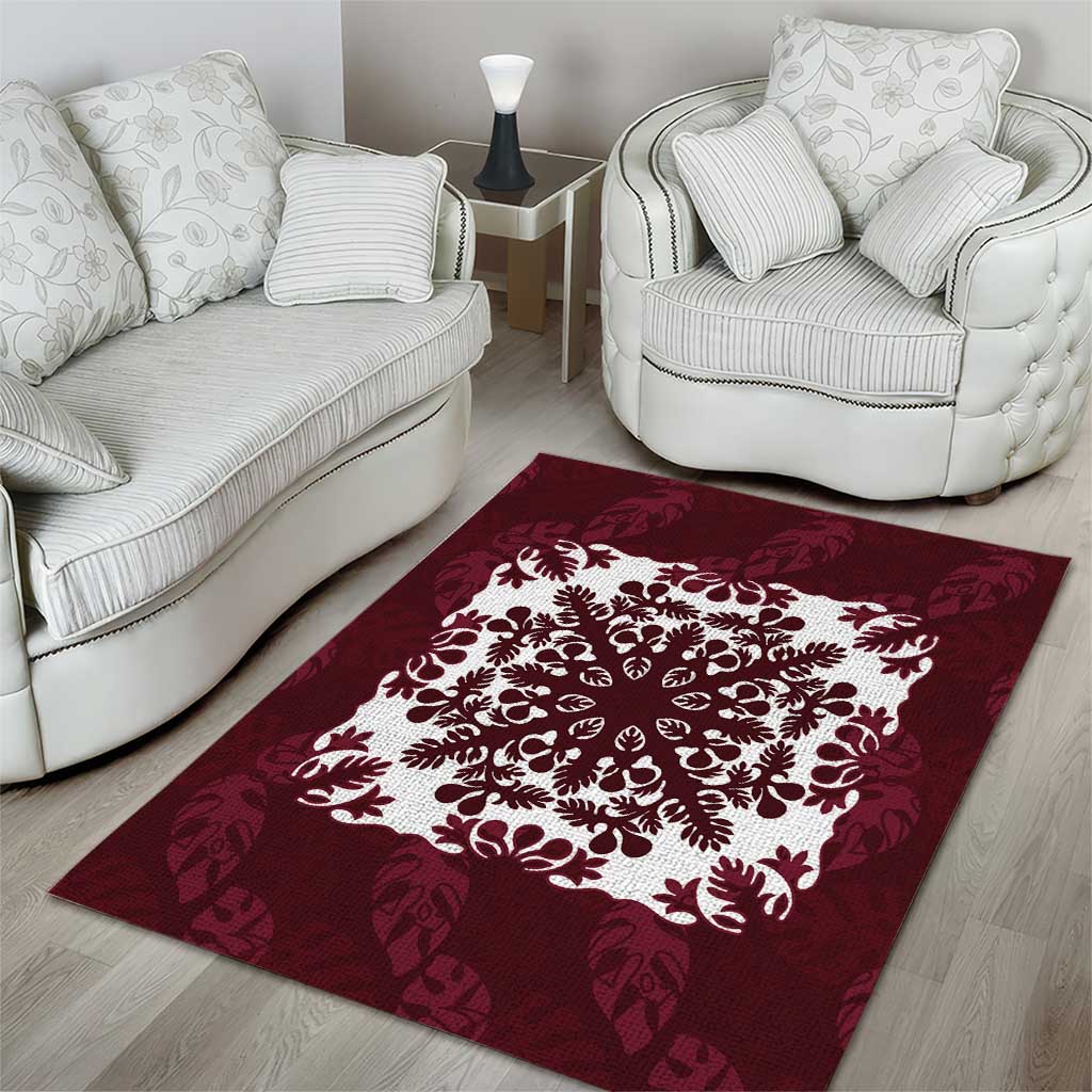 Palm Leaf Quilt Pattern Area Rug Hawaii Culture Floral - Polynesian Pride