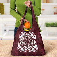 Palm Leaf Quilt Pattern Grocery Bag Hawaii Culture Floral - Polynesian Pride