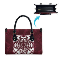Palm Leaf Quilt Pattern Leather Bag Hawaii Culture Floral - Polynesian Pride