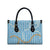 Blue Tropical Floral Palaka Leather Bag Hawaiian Quilt Pattern - Polynesian Pride
