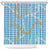 Blue Tropical Floral Palaka Shower Curtain Hawaiian Quilt Pattern - Polynesian Pride