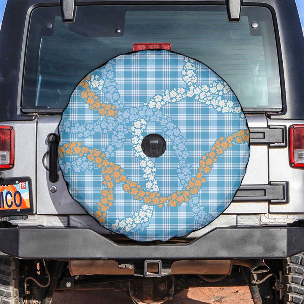 Blue Tropical Floral Palaka Spare Tire Cover Hawaiian Quilt Pattern - Polynesian Pride