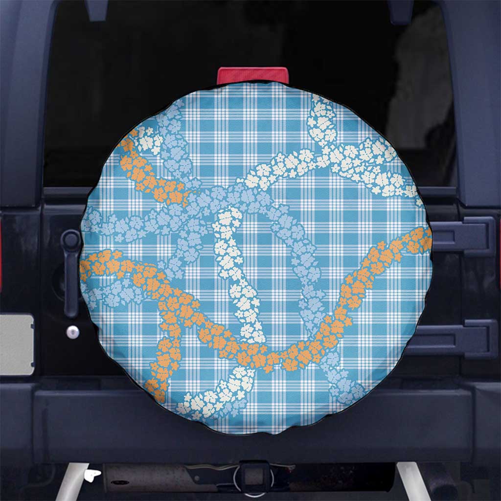 Blue Tropical Floral Palaka Spare Tire Cover Hawaiian Quilt Pattern - Polynesian Pride
