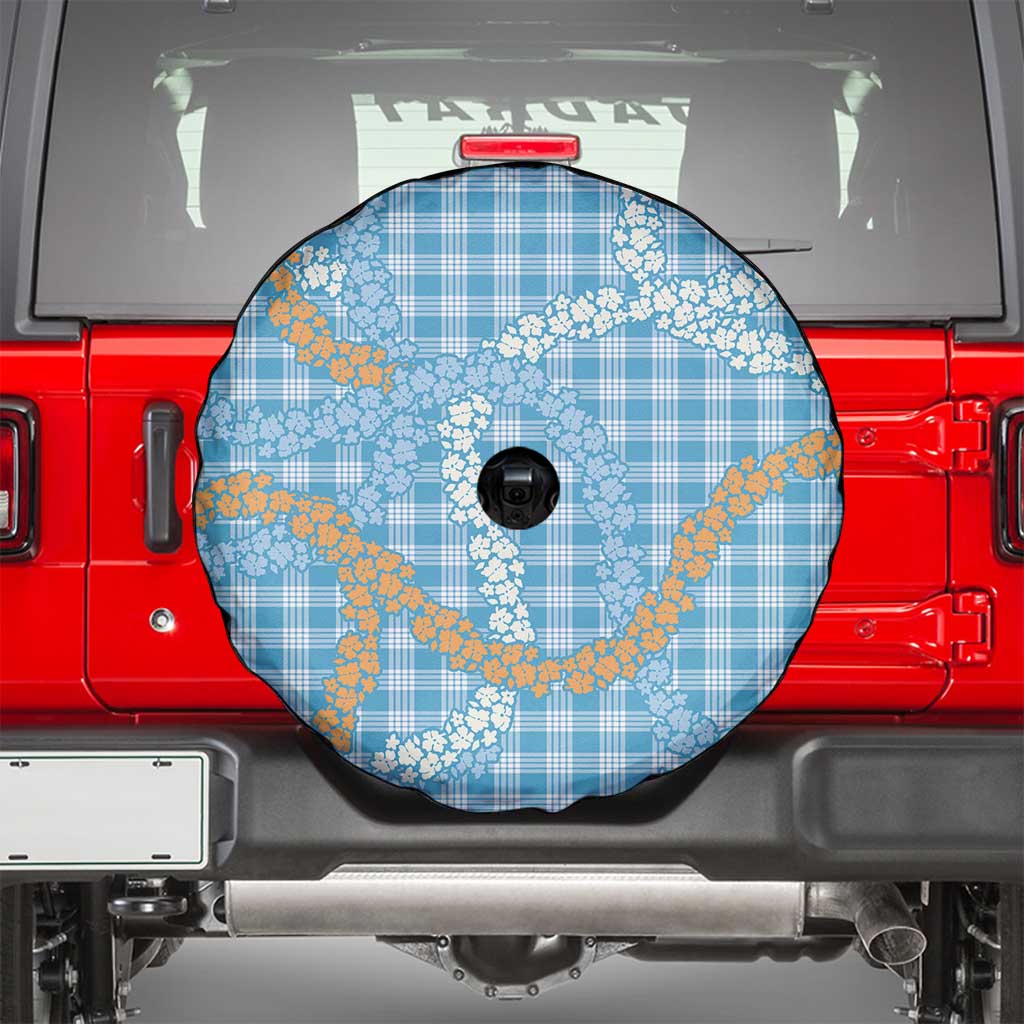 Blue Tropical Floral Palaka Spare Tire Cover Hawaiian Quilt Pattern - Polynesian Pride