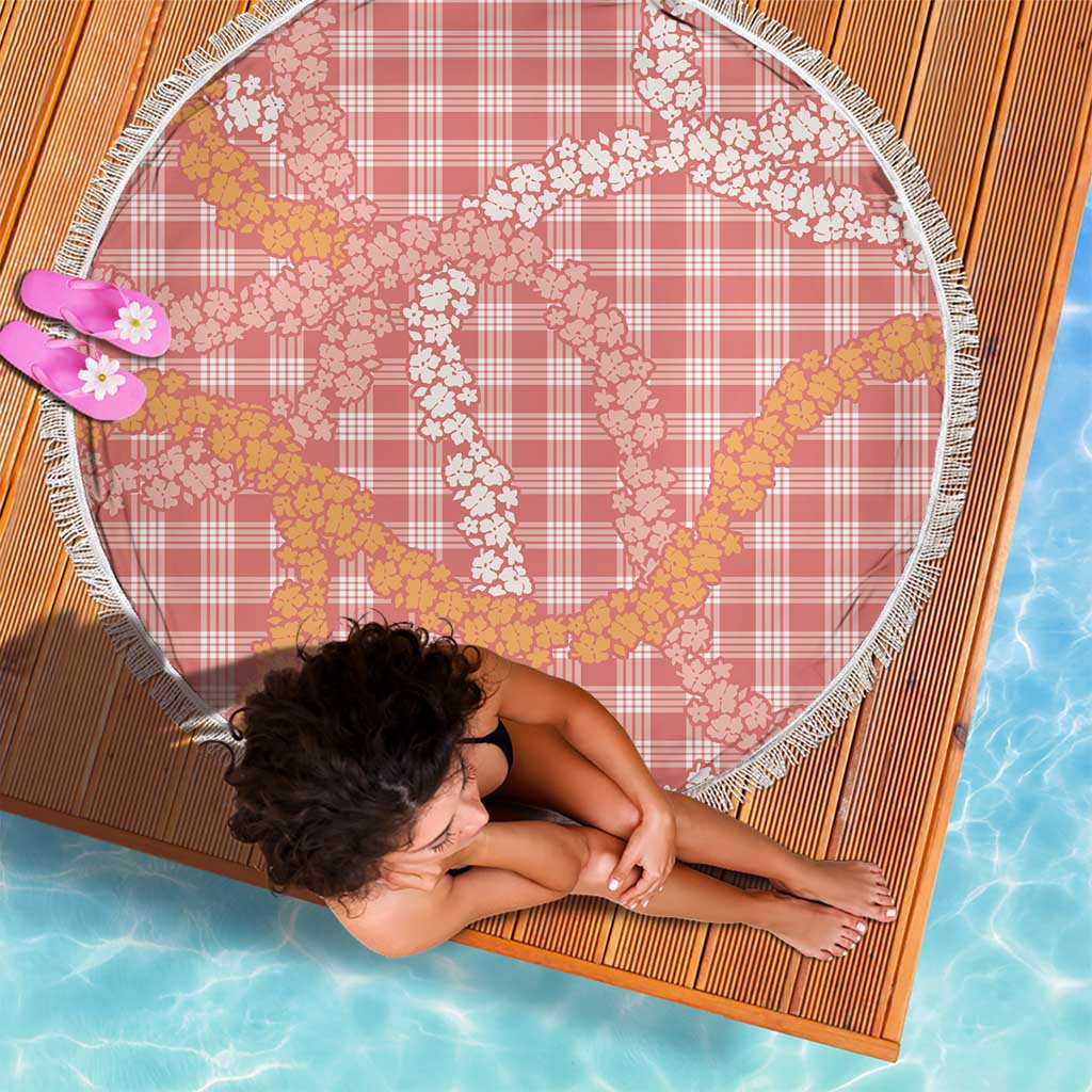 Pink Tropical Floral Palaka Beach Blanket Hawaiian Quilt Pattern - Polynesian Pride