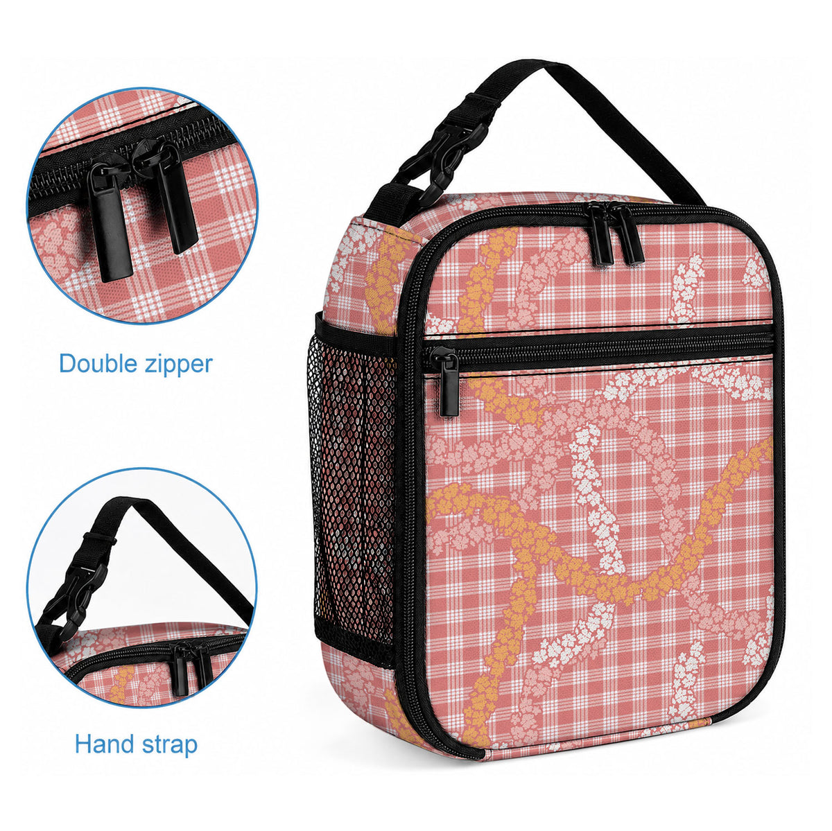 Pink Tropical Floral Palaka Lunch Bag Hawaiian Quilt Pattern LT9 - Polynesian Pride