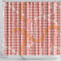 Pink Tropical Floral Palaka Shower Curtain Hawaiian Quilt Pattern - Polynesian Pride