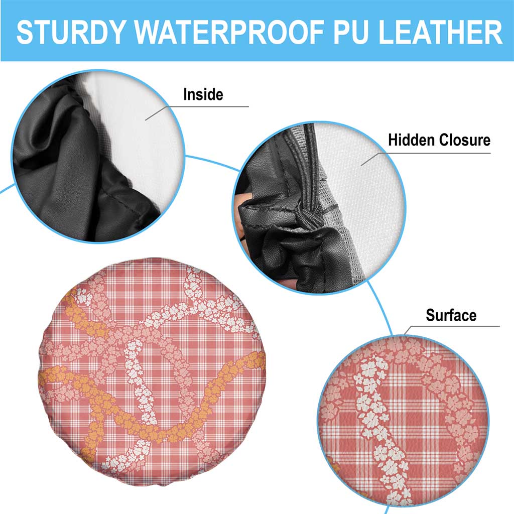 Pink Tropical Floral Palaka Spare Tire Cover Hawaiian Quilt Pattern - Polynesian Pride