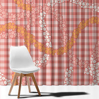Pink Tropical Floral Palaka Window Curtain Hawaiian Quilt Pattern - Polynesian Pride