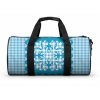 Blue Ulu Palaka Quilt Pattern Duffle Bag Hawaii Culture Breadfruit LT9 One size Blue - Polynesian Pride