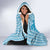 Blue Ulu Palaka Quilt Pattern Hooded Blanket Hawaii Culture Breadfruit - Polynesian Pride
