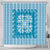 Blue Ulu Palaka Quilt Pattern Shower Curtain Hawaii Culture Breadfruit - Polynesian Pride