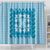 Blue Ulu Palaka Quilt Pattern Shower Curtain Hawaii Culture Breadfruit - Polynesian Pride