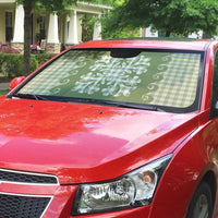 Green Ulu Palaka Quilt Pattern Auto Sun Shade Hawaii Culture Breadfruit - Polynesian Pride